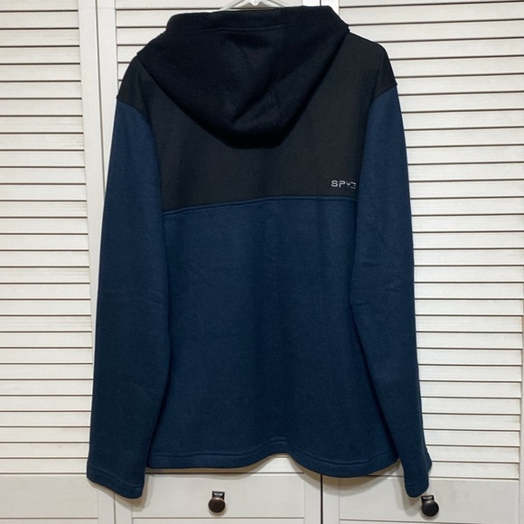 Spyder Hoodie Black Blue, Half Zip Waffle Knit Size L NWT - Picture 6 of 8